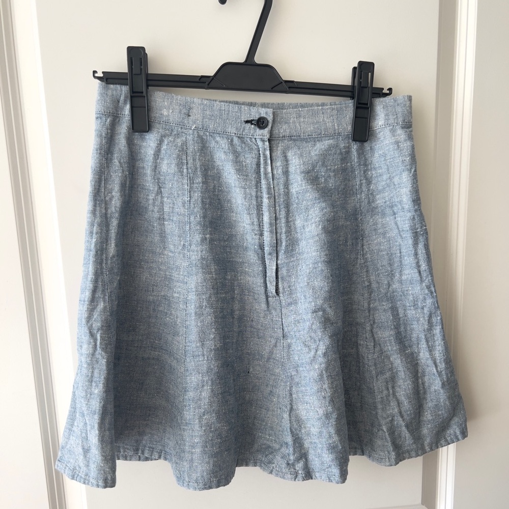 Rag & Bone Light Blue Skater Short A-line High-rise Cotton Skirt